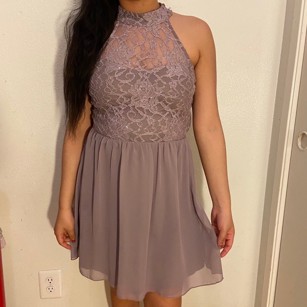Light purple halter top dress